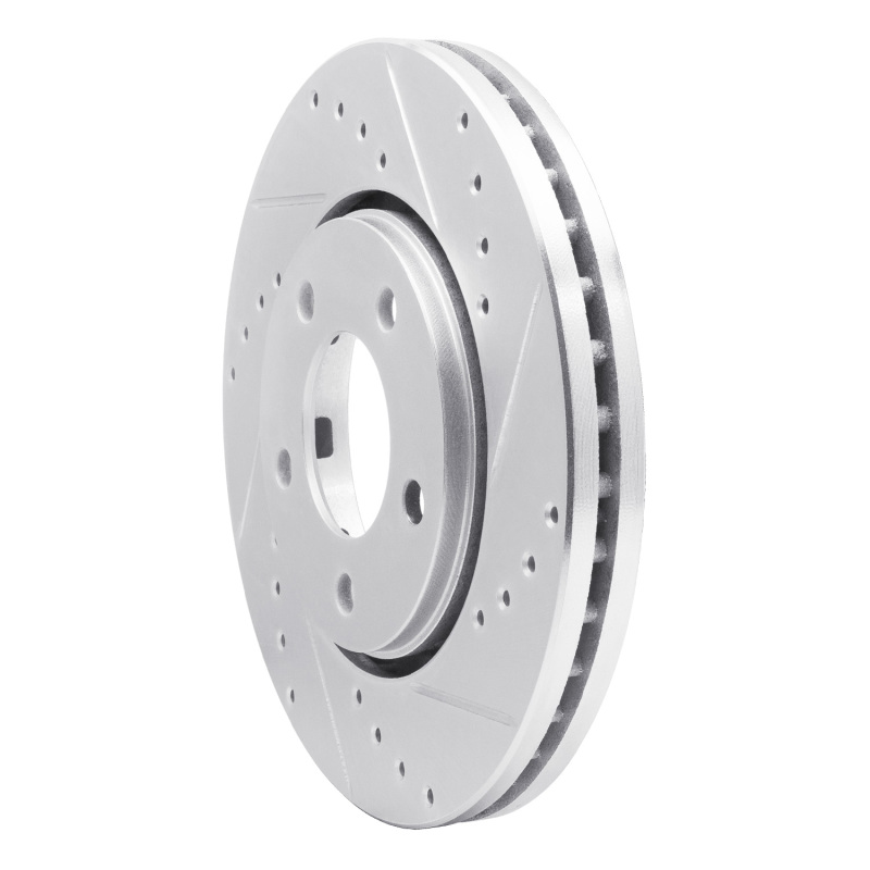 Chrysler Voyager Brake Rotor (1) - Front Right - R1 Concepts - Drilled & Slotted - Silver - `01-`07